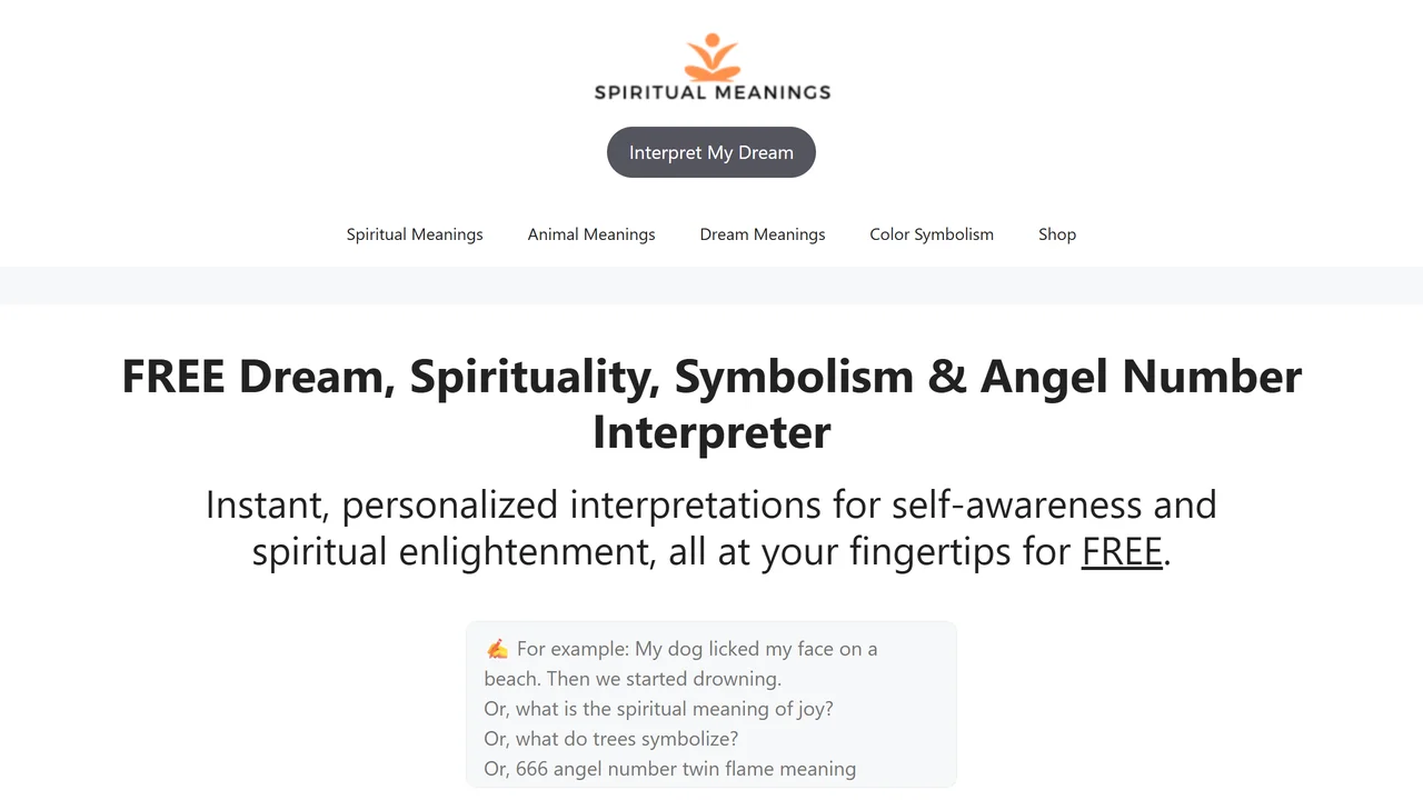 Dream, Spirituality & Symbolism Interpreter