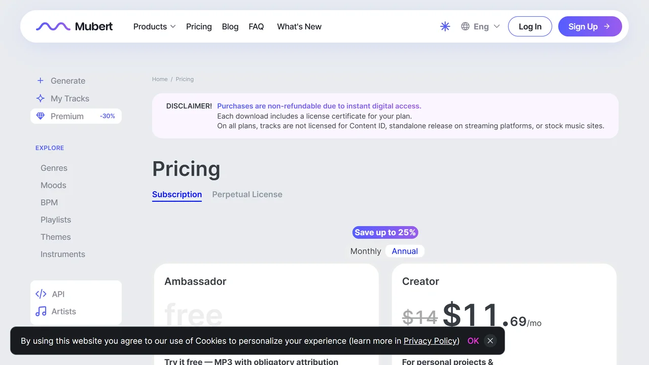 Mubert Subscription