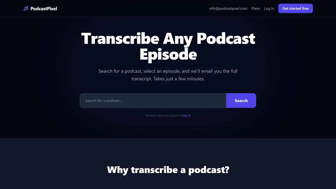 PodcastPixel - Podcast Summarizer