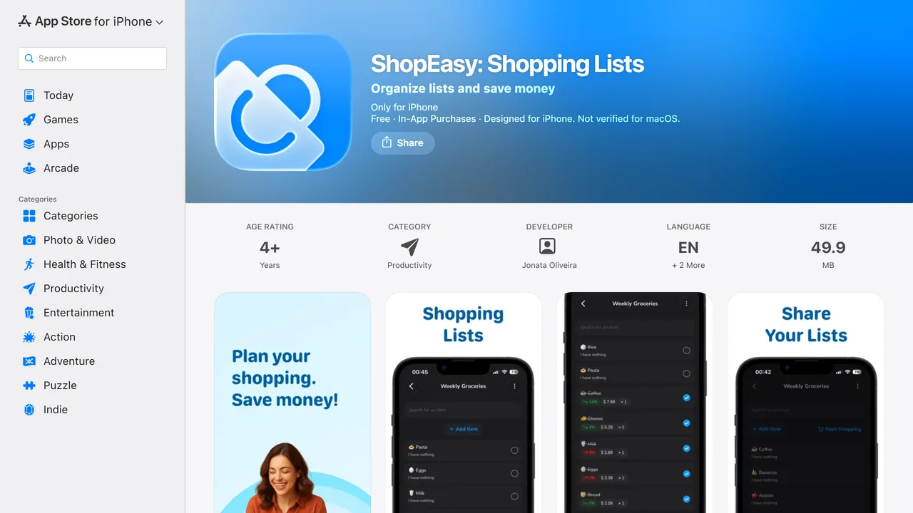 ShopEasy: Shopping Lists