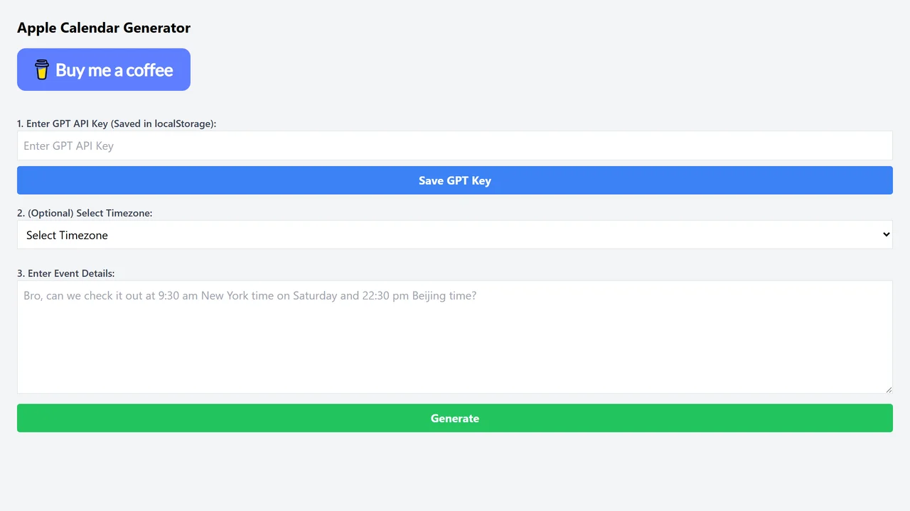 Apple Calendar Generator