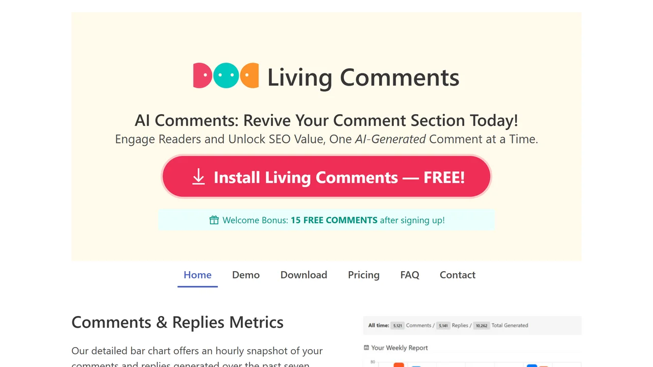 Living Comments - WordPress AI Comments Plugin