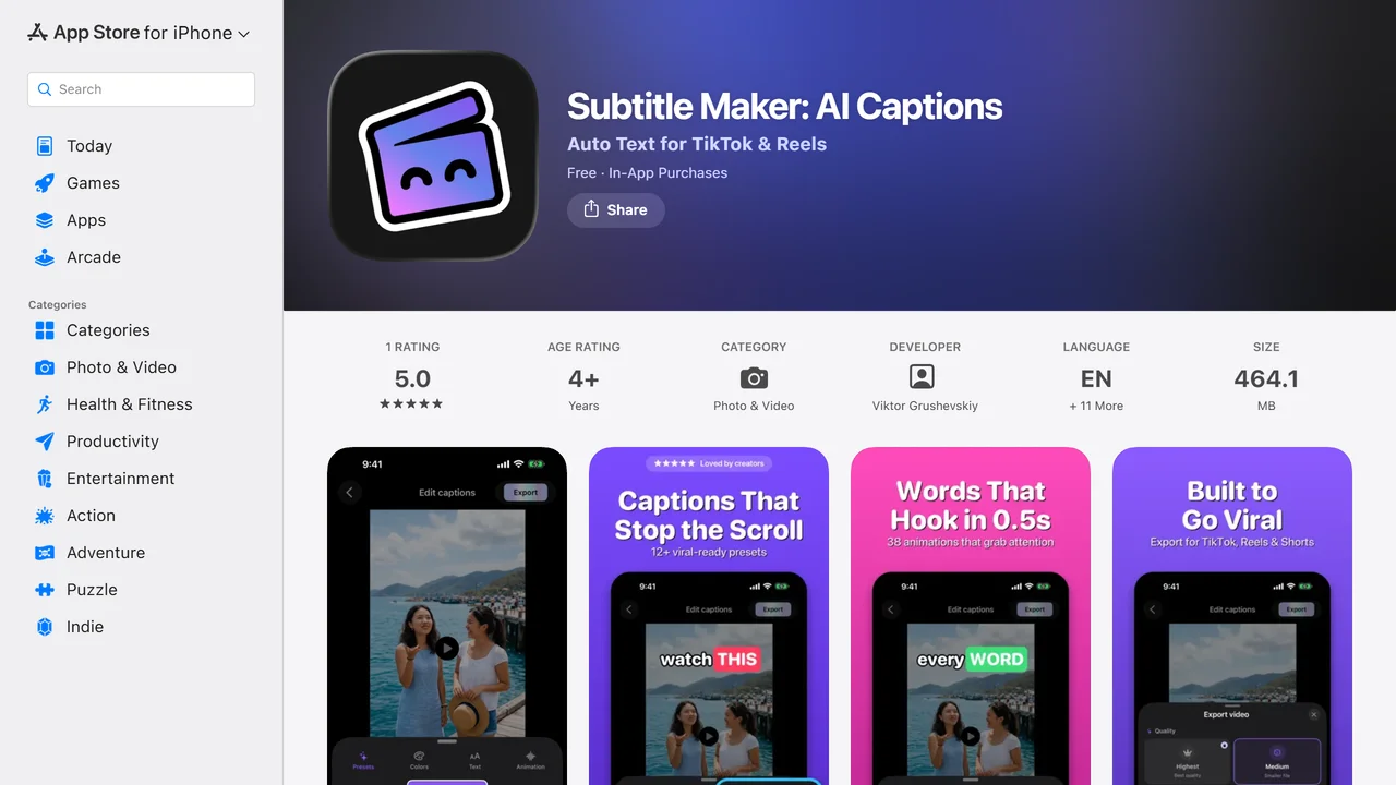 Captions Sync: AI Recognition