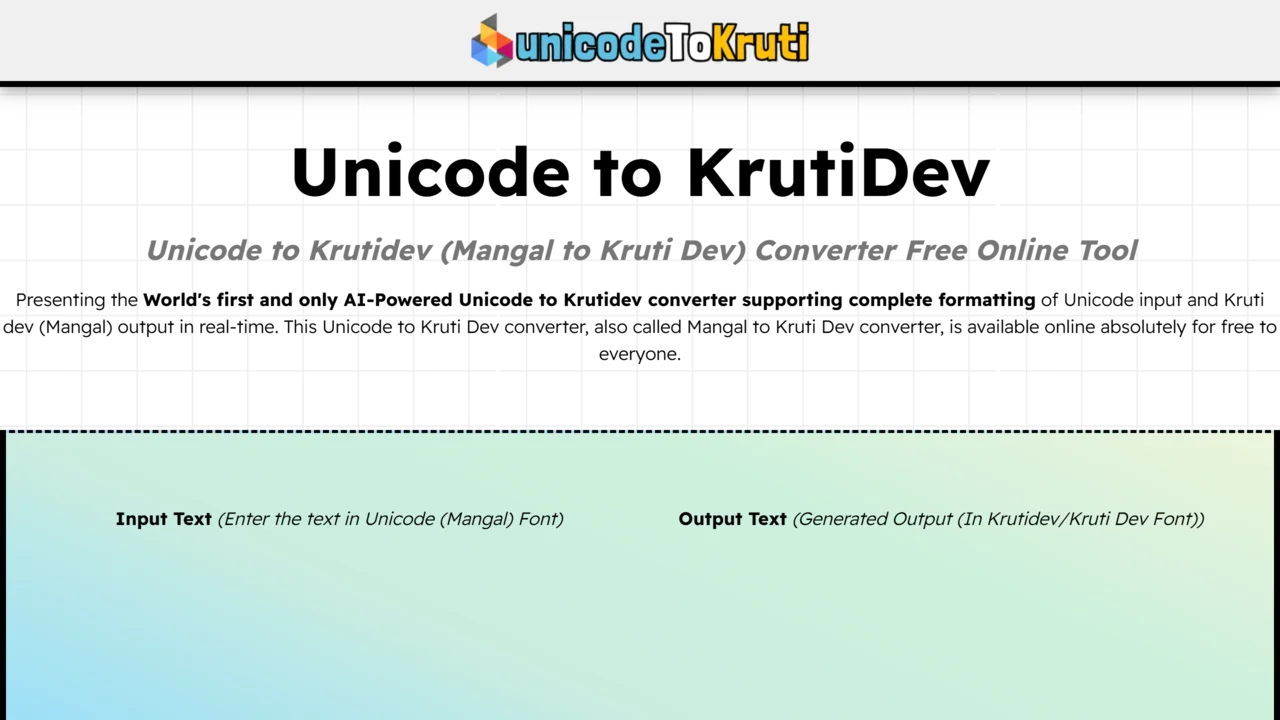 Unicode to Krutidev Converter