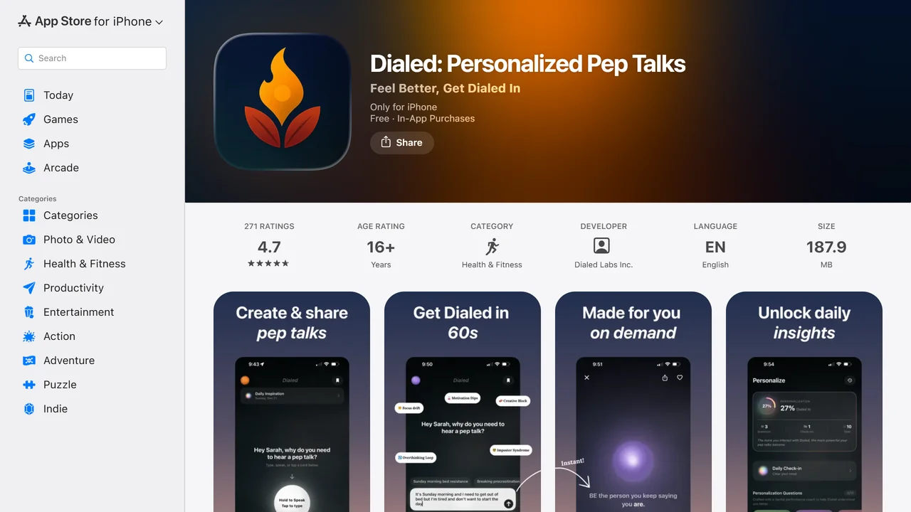 Dialed: AI Pep Talks