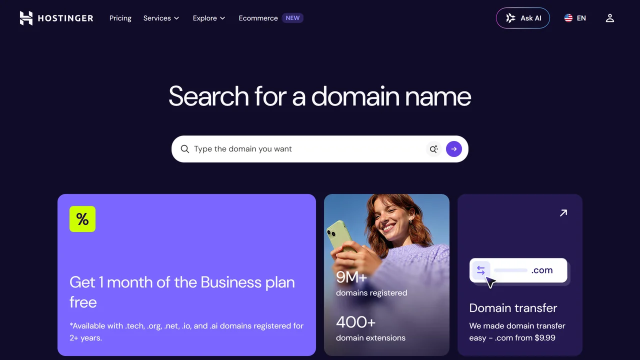 Domain Name Search | Hostinger