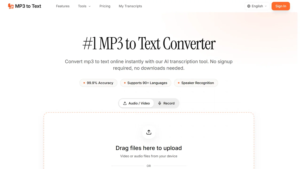 MP3 to Text.org