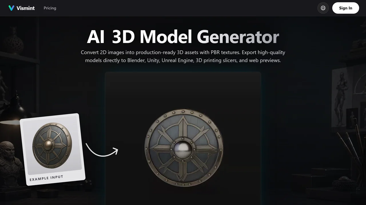 Vismint - AI Image to 3D Model Generator