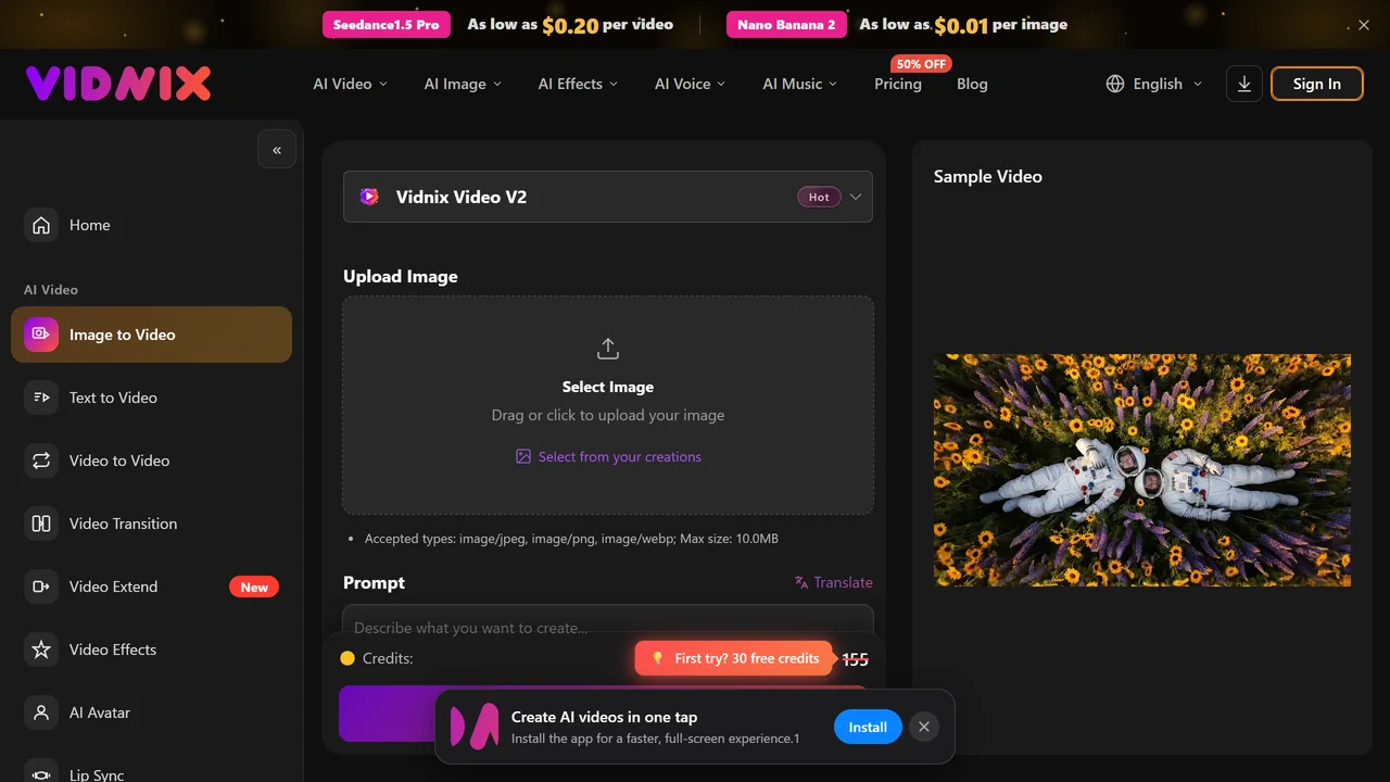 Vidnix | AI Image to Video Generator