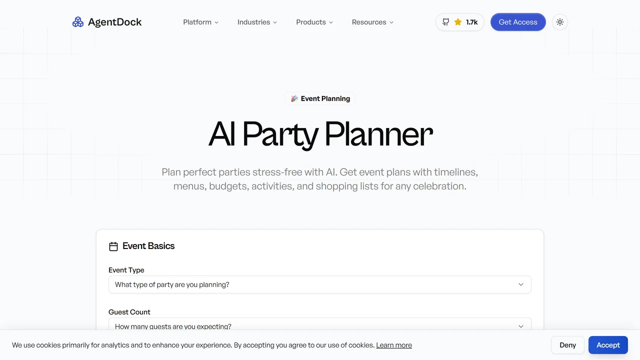 AgentDock - AI Party Planner