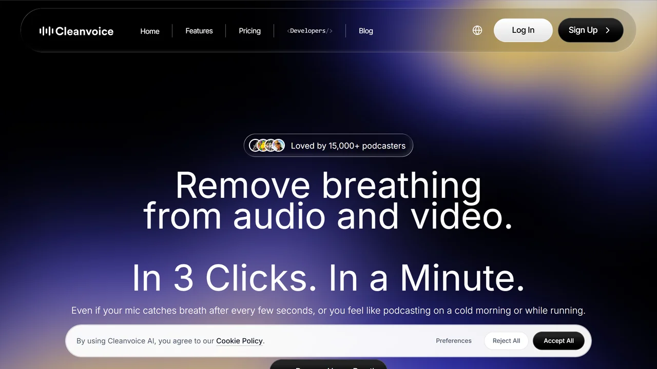 Cleanvoice AI Breath Remover