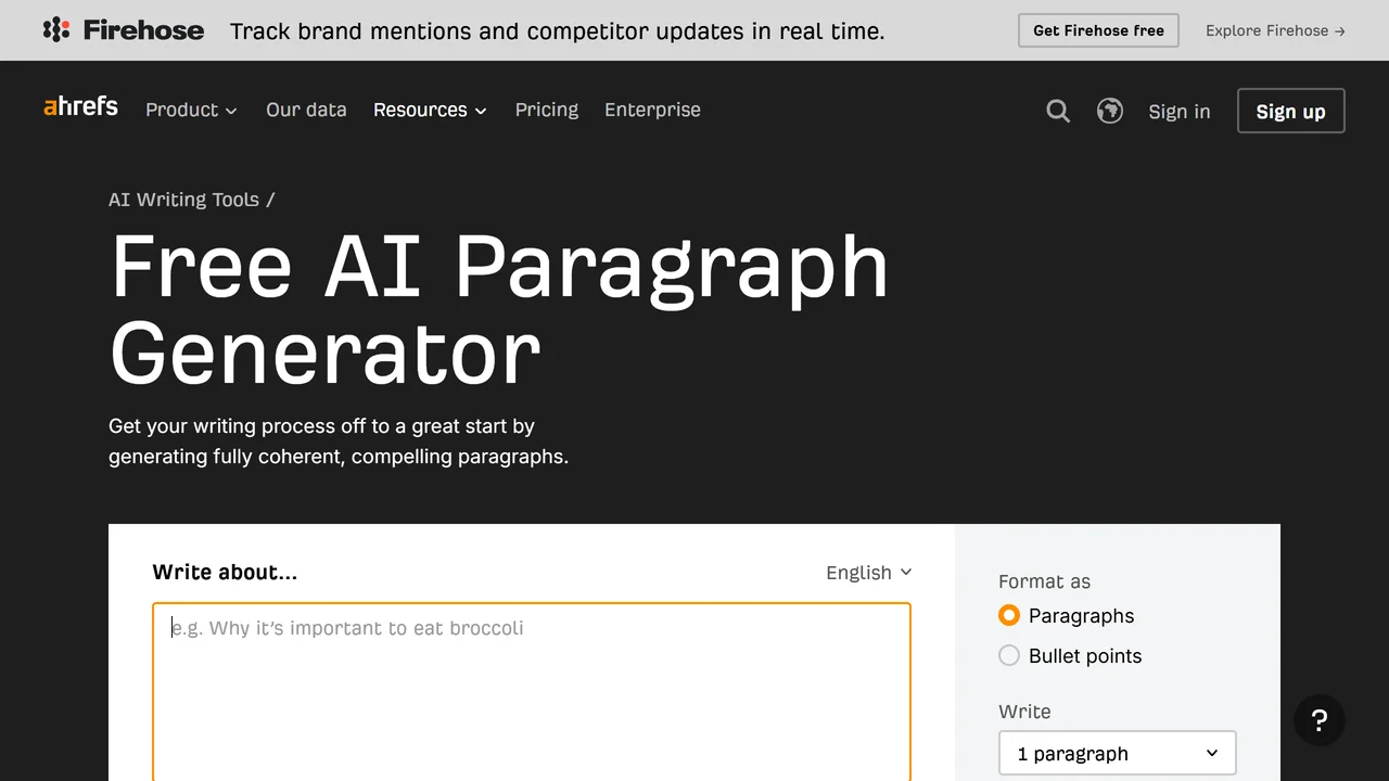 Ahrefs Paragraph Generator