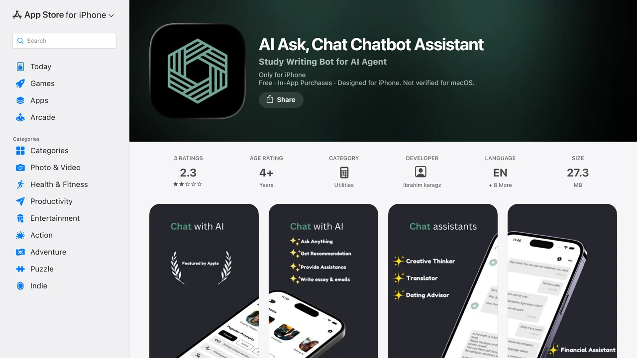 AI Ask, Chat Chatbot Assistant