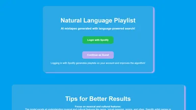 Natural Language Playlist