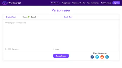 WordfixerBot Paraphrasing Tool