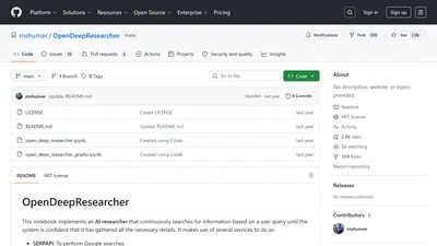 Open Deep Researcher