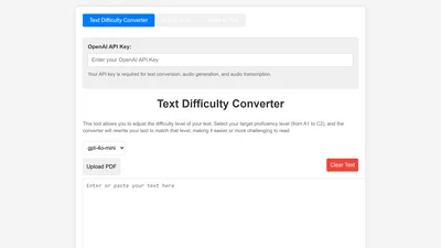 Text Difficulty Converter