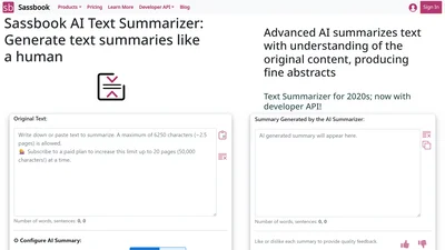 Sassbook AI Summarizer