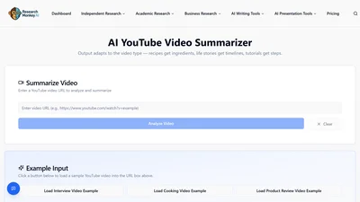 ResearchMonkey AI | YouTube Summarizer