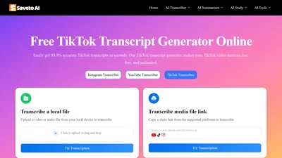 Saveto AI | TikTok Transcript Generator
