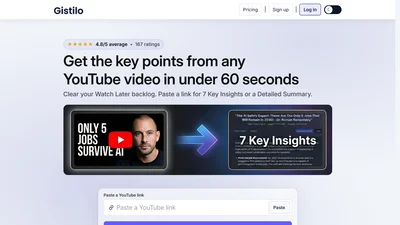 YouTube Summarizer by Gistilo