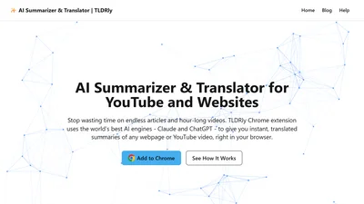 AI YouTube & Web Summarizer + Instant Translator | TLDRly