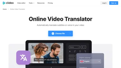 Clideo Video Translator