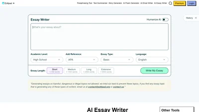 Editpad AI Essay Writer