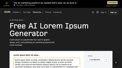Ahrefs Lorem Ipsum Generator