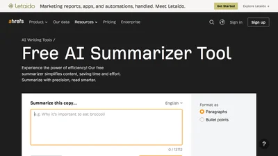 Ahrefs AI Summarizer Tool