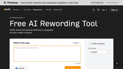 Ahrefs AI Rewording Tool