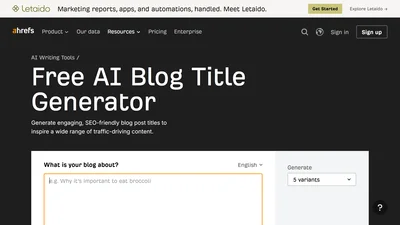 Ahrefs AI Blog Title Generator