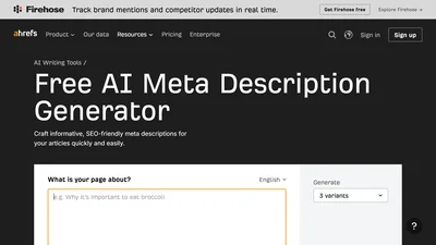 Ahrefs Meta Description Generator